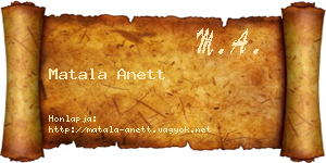 Matala Anett névjegykártya