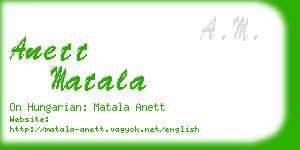 anett matala business card